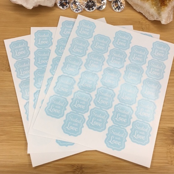 Other - 100 Blue Sealed with Love Stickers